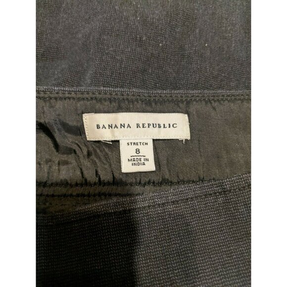 Banana Republic Stretch Black Straight Skirt Size 8 Zippered Slit Womens - Picture 5 of 7